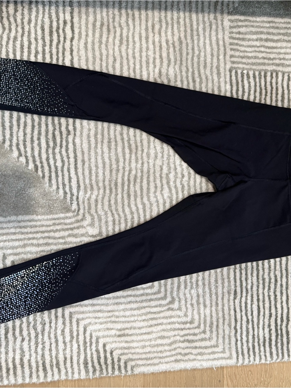 Lululemon Black Women's Leggings with Sparkle Panels